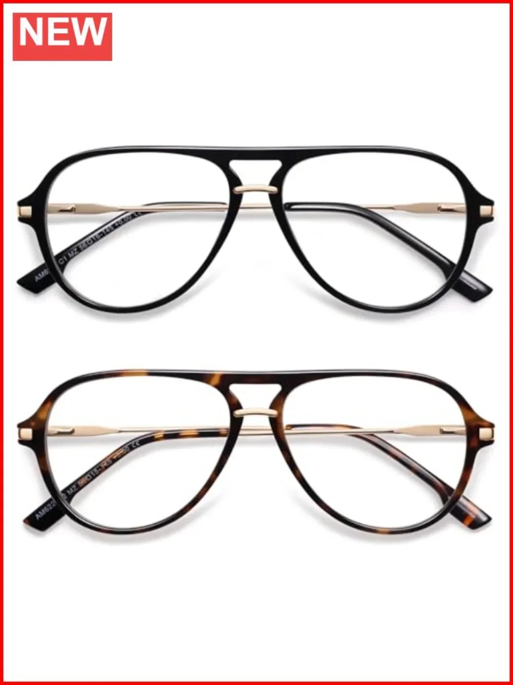 Aviator Reading Glasses with Blue Light Blocking Lens Spring Temple